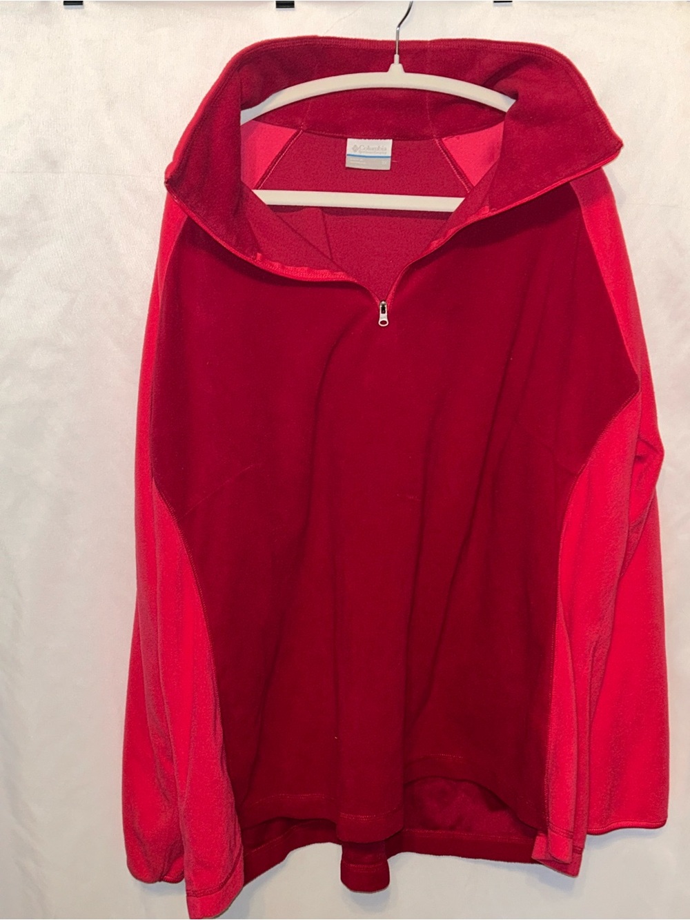 Columbia Bright Red Half-Zip Fleece Pullover